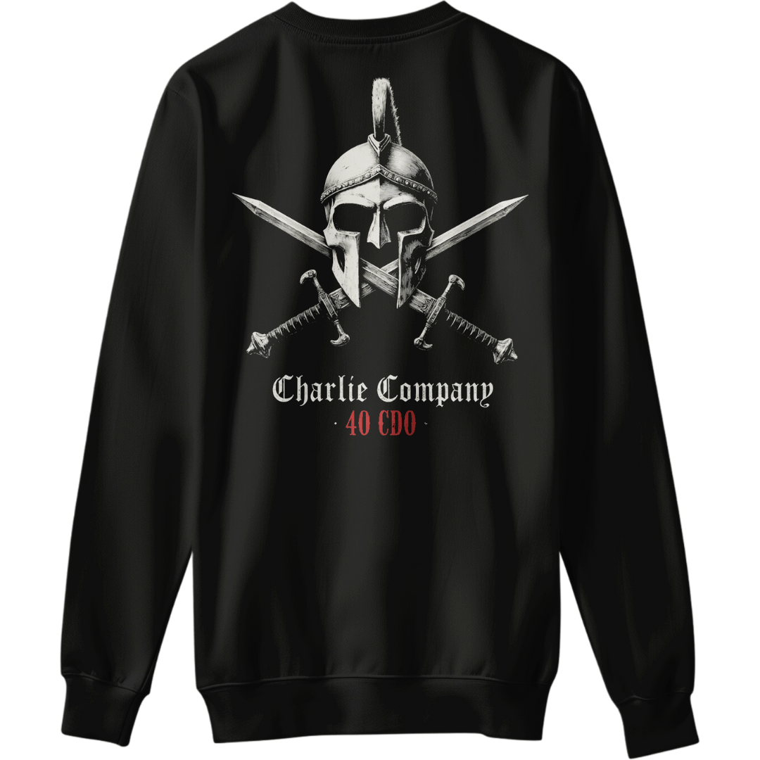 C Coy Sweatshirt 40 Commando Royal Marines graphic with Union Jack — veteran-owned British military apparel