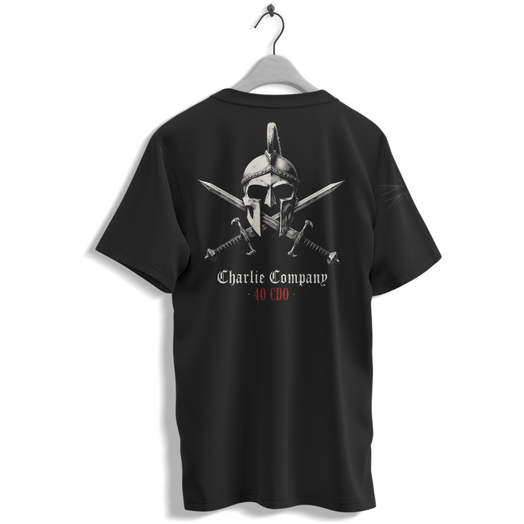 C Coy T-Shirt military tee with 40 Commando Royal Marines back graphic — veteran-owned British military apparel