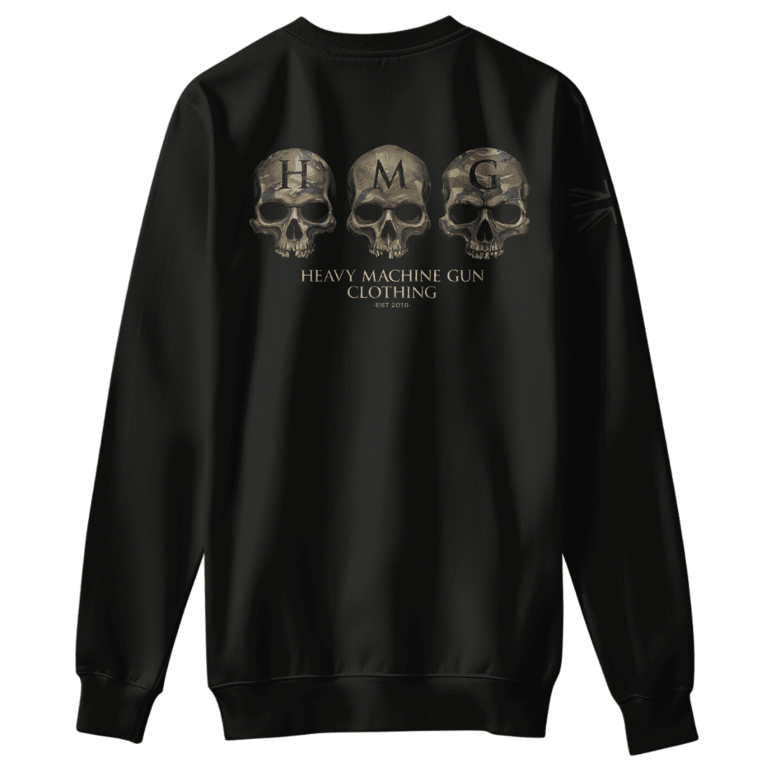 DPM Warpaint Sweatshirt military jumper with skull graphic and Union Jack — veteran-owned British military apparel