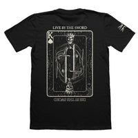 Live By The Sword T-Shirt military tee with King of Spades back graphic — veteran-owned British military apparel