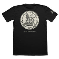 Dirty Deeds T-Shirt British military tee with vintage shilling lion graphic — veteran-owned British military apparel