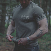 HMG Slim Fit T-Shirt organic cotton baseline tee with Union Jack sleeve — veteran-owned British military apparel